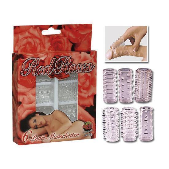 Red Roses Sada elastomerových návleků 6 ks Erotic Entertainment Love Toys
