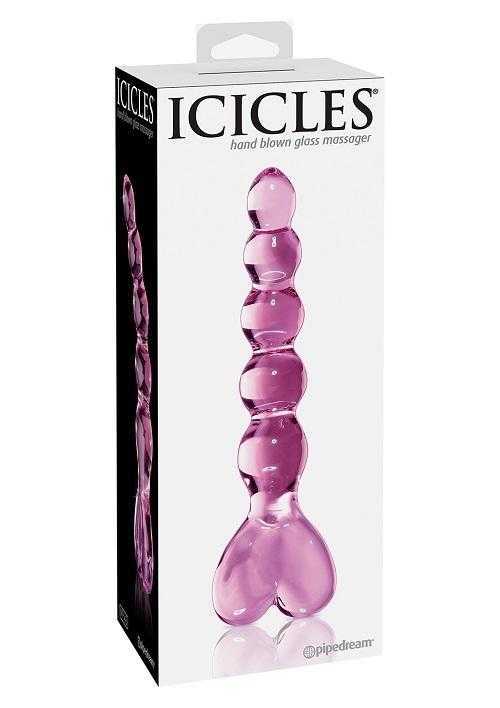 Icicles No 43 skleněné dildo růžové Icicles