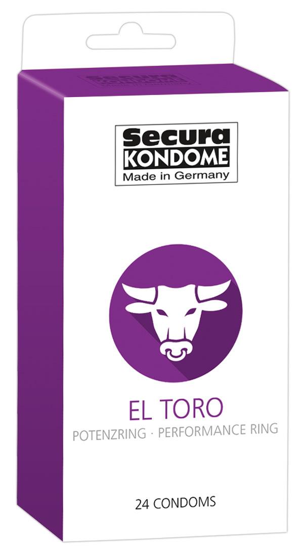 Secura kondomy El Toro erekčním kroužkem 24 ks Secura
