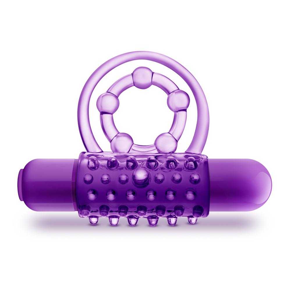 Double vibrační erekční kroužek - fialový Blush