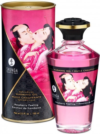 Shunga afrodiziakální hřejivý slíbatelný olej – Sweet Raspberry (100 ml)