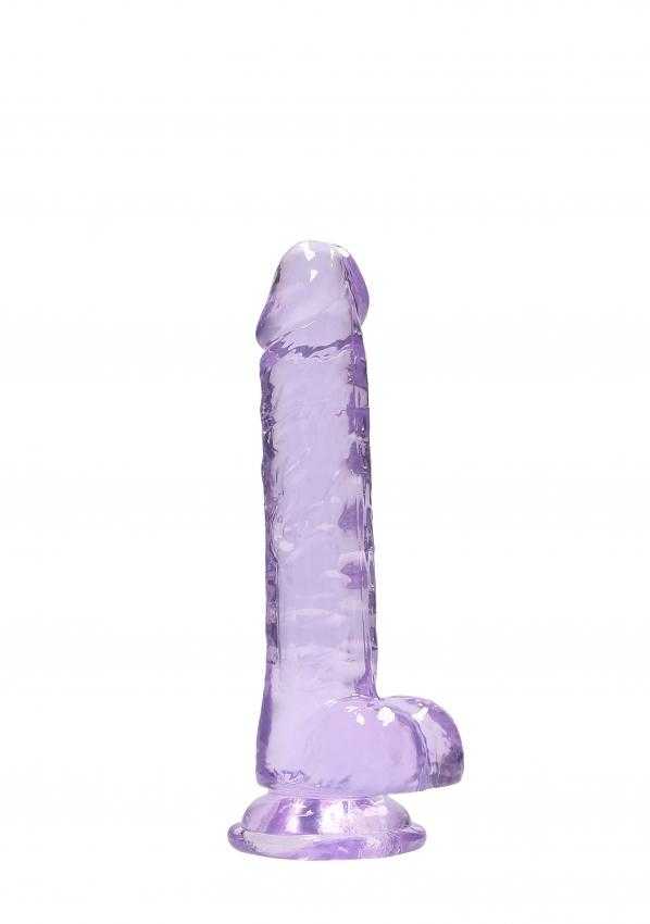 Realrock gelové dildo s přísavkou 17 cm fialové RealRock