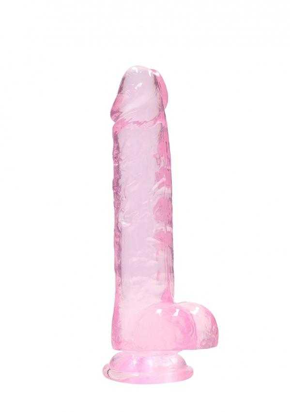 Realrock gelové dildo s přísavkou 19 cm růžové RealRock