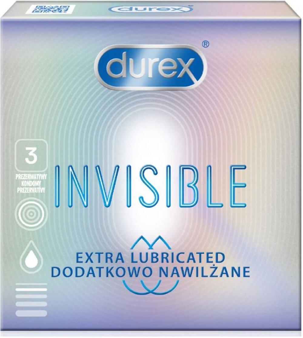Durex kondomy Invisible Extra Lubricated 3 ks Durex