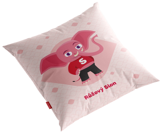 Merch – sloní polštář s obrázkem