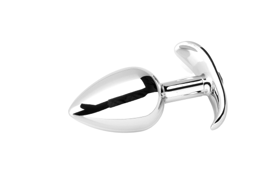ZENN Smooth Metal Butt Plug with Diamond - Medium