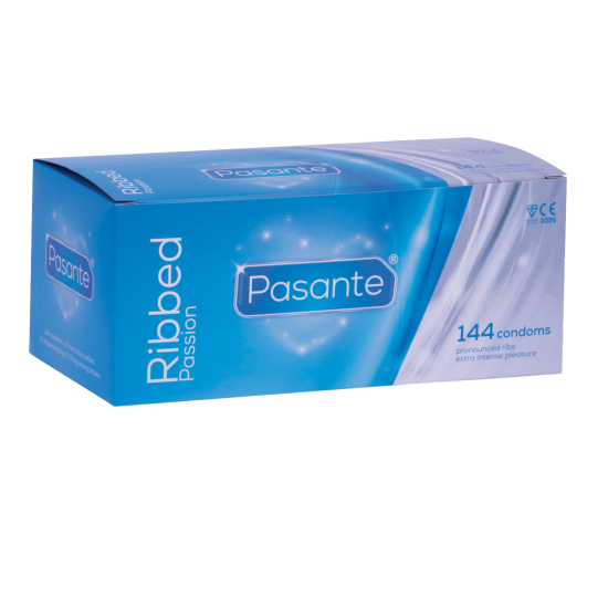 Pasante Ribbed condoms 144pcs