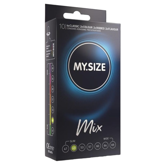 MY SIZE - MIX CONDOMS 49 MM 10 UNITS