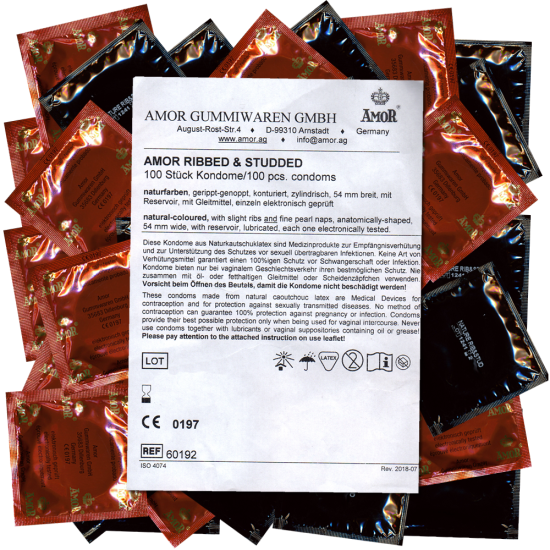 Amor Ribbed & Studded (Wild Moments) condoms (100 pcs)