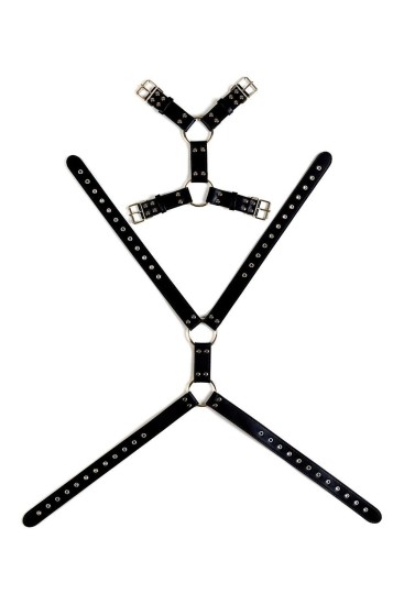 VIRGITE Pánské bondage body ve stylu harnessu MOD. 5 Černé
