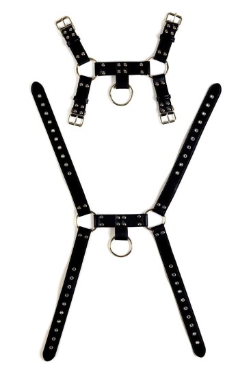 Pánský bondage body ve stylu harnessu mod. 2 černý