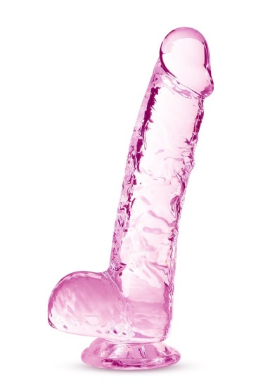 Přírodní tvůj 15 cm křišťálový dildo růžový