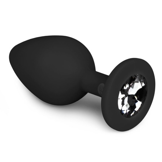 EASYTOYS ANAL COLLECTION Diamantový anální kolík Střední - Černý
