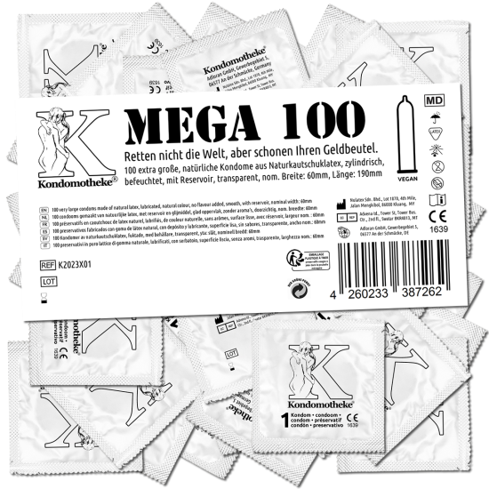 Kondomotheke MEGA: 100 extra large condoms