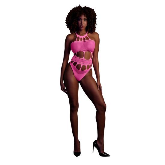 Body s řeckým výstřihem - univerzální velikost - neonově růžová