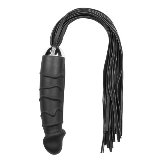 Kožená důtka s dildem EASYTOYS FETISH COLLECTION