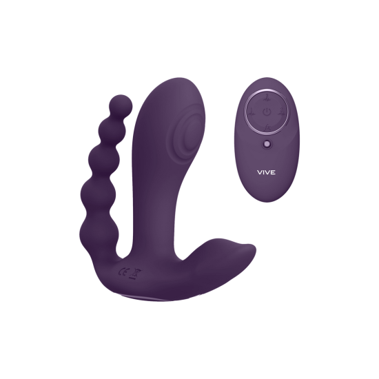 Kata - Pulzující vlnový vibrační dvojitý penis vibrátor - Fialový