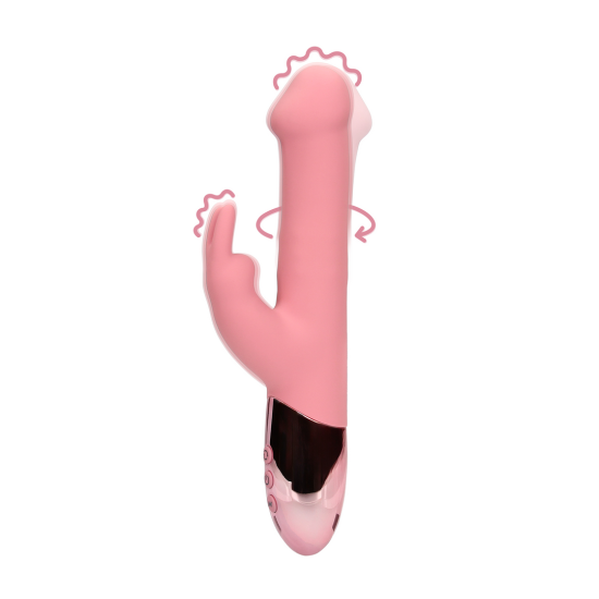 Rotující korálkový rabbit vibrátor - Růžový arabeska