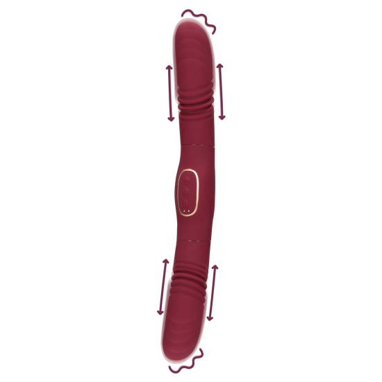 Oboustranný přirážecí vibrátor - Merlot Grape