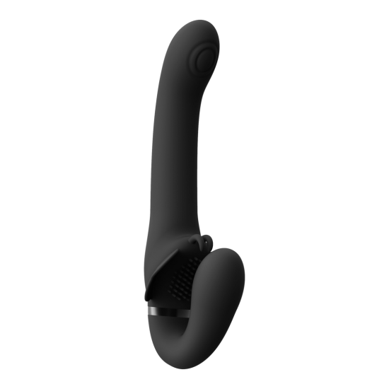 Satu - Pulzní vlny a vibrační samodržící strapon - Černý