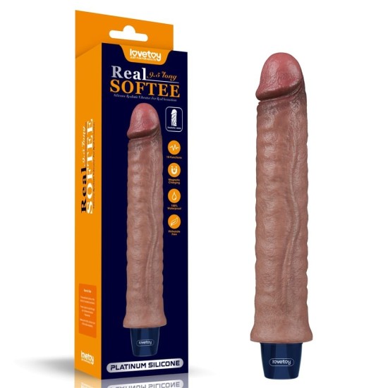 9.5 palcový realistický vibrační dildo z platinového silikonu
