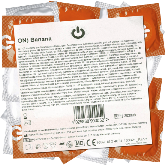 On) Bulk-Pack: Banana yellow condoms 100 pcs