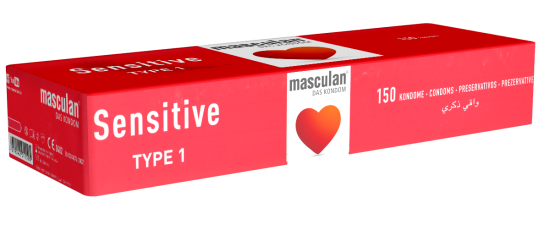 Masculan Typ 1 (sensitive) 150 smooth pink condoms for sensual moments