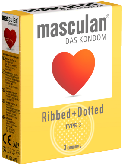 Masculan Single: Typ 3 (ribbed/dotted)