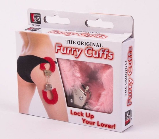 Kovová pouta s růžovým plyšem