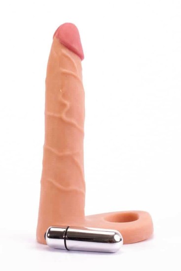 Ultra měkký dvojitě vibrační anální dildo s postrojem