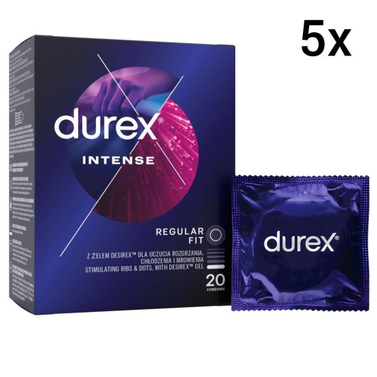 Durex Intense Orgasmic – vroubkované kondomy (100 ks)