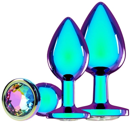 Ouch! by Shots Venice Collection - Metal Anal Plug Set - Iridescent