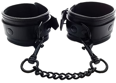 ROUGE Leather Ankle Cuffs Black with Black Accessories