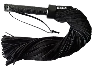 ROUGE Long Suede Flogger Leather Handle Black