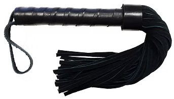 ROUGE Leather Handle Short Suede Flogger Black