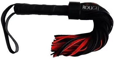 ROUGE Leather Handle Short Suede Flogger Black/Red